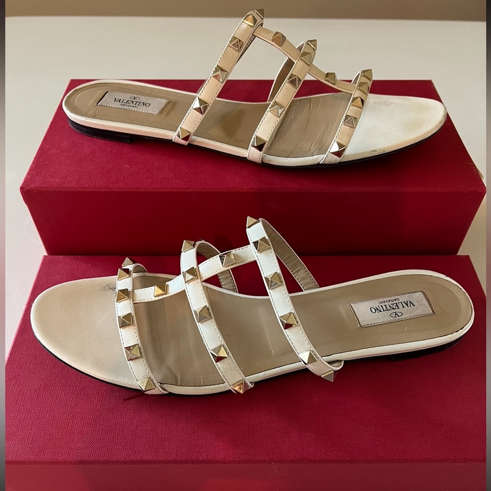 Valentino Garavani Rock Stud Leather Sandals 42 - Picture 4 of 12